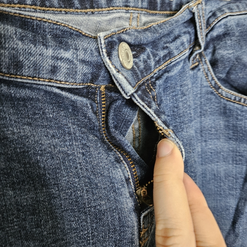 Old Navy Blue Jeans Boyfriend Comfy Straight Cropped Casual Neutral Classic - Picture 8 of 12